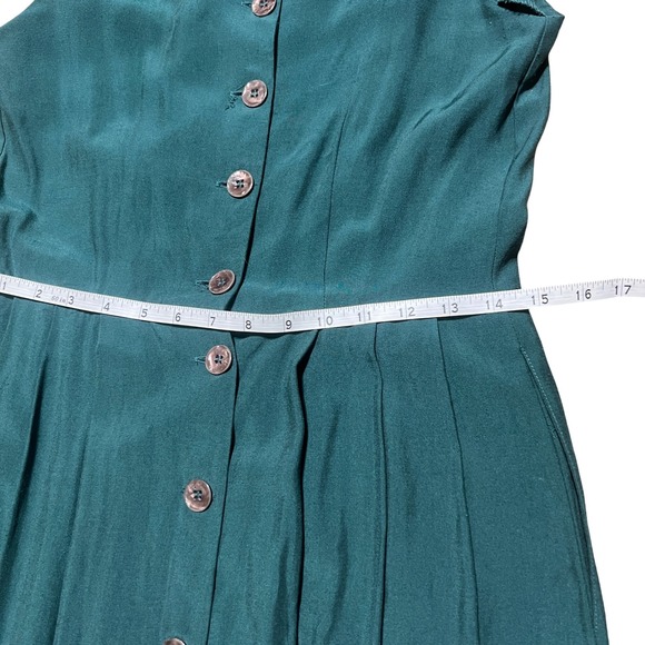 Vintage Green Button Down Maxi Dress with Blazer & Belt Outfit Boho‎ Chic - Picture 4 of 7